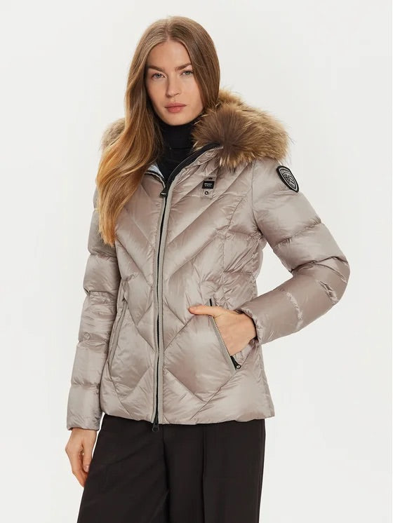 GIUBBINO BLAUER CORTO DONNA BEIGE PELLICCIA