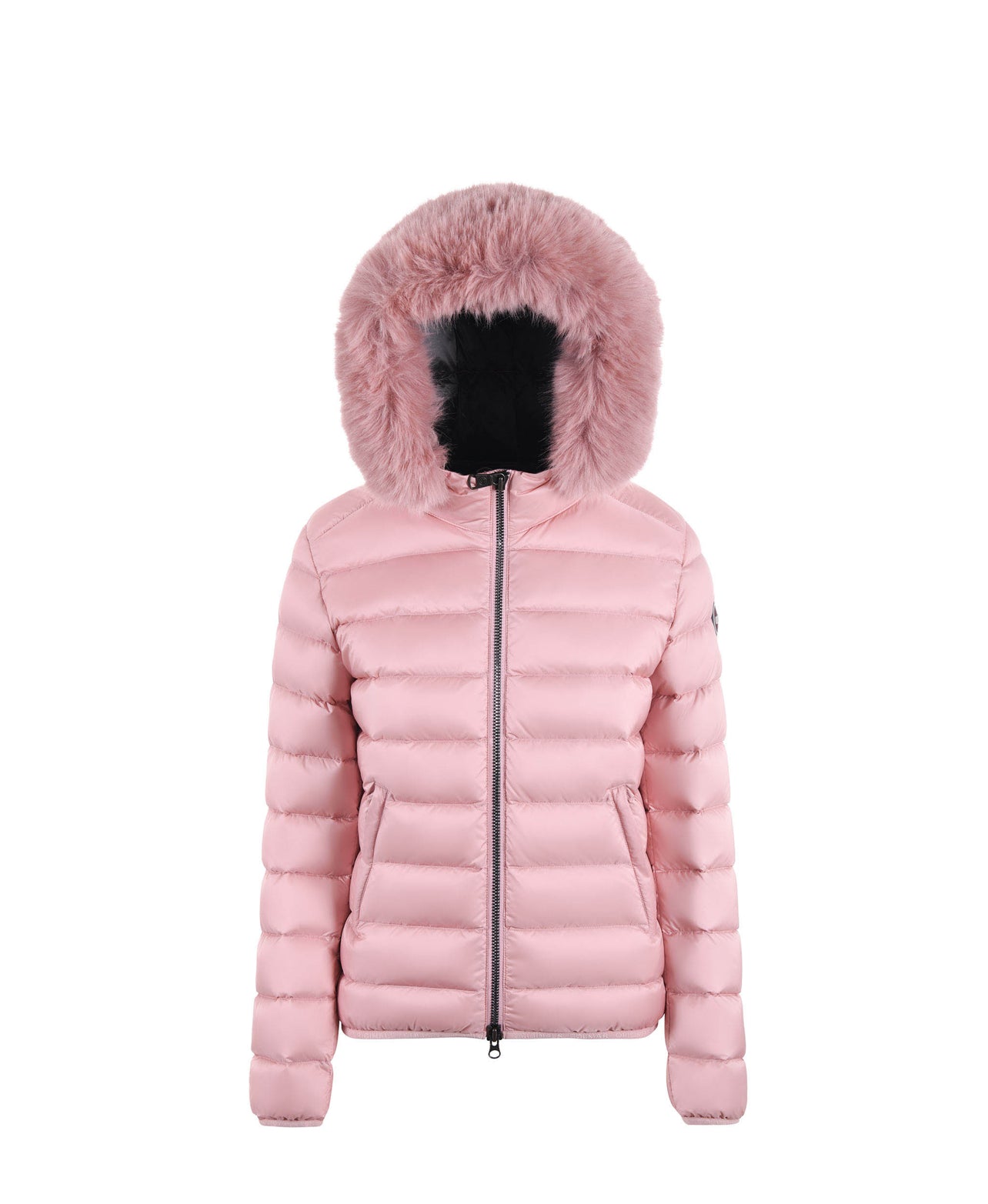 COLMAR DONNA CORTO ROSA CHIARO CON PELLICCIA