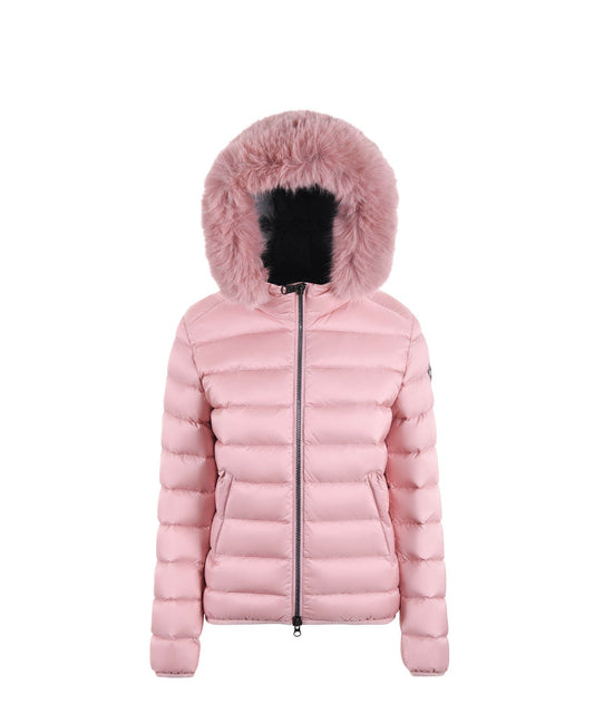 COLMAR DONNA CORTO ROSA CHIARO CON PELLICCIA
