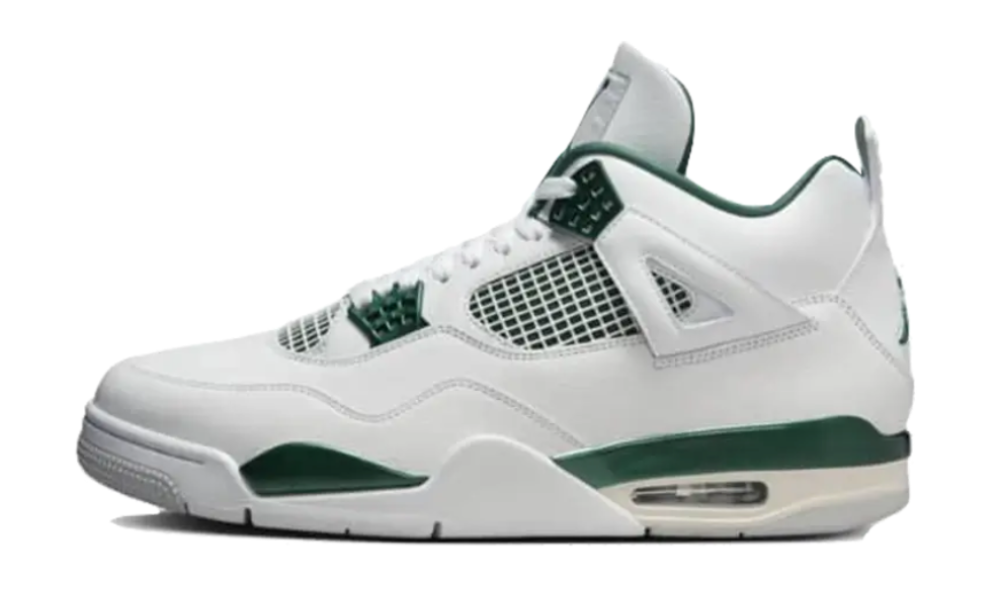 Scarpe da ginnastica bianche e verdi collezione air jordan 4