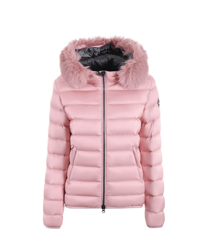 COLMAR DONNA CORTO ROSA CHIARO CON PELLICCIA
