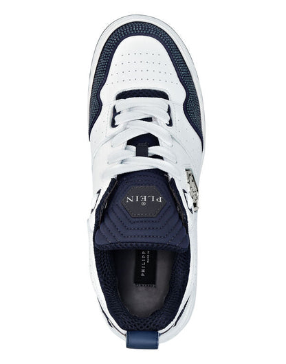 Mix Leather Lo-Top Sneakers Crystal