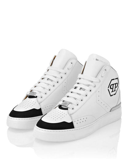 Leather Mid-Top Sneakers Hexagon