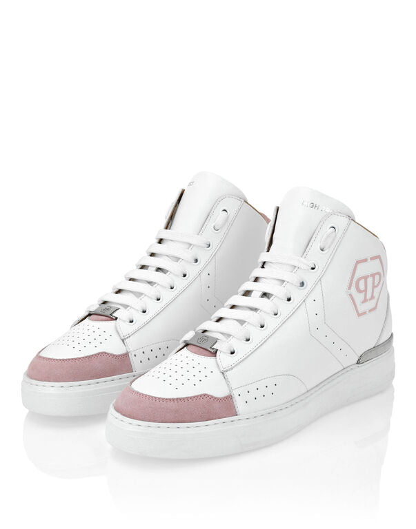Leather Mid-Top Sneakers Hexagon