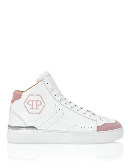 Leather Mid-Top Sneakers Hexagon